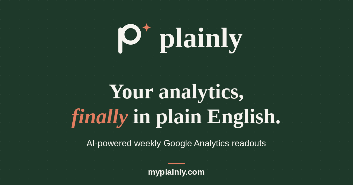 Plainly · Analytics, in plain English